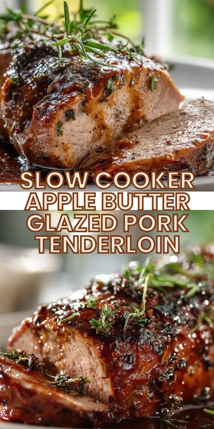 Slow Cooker Apple Butter Glazed Pork Tenderloin – Easy Fall Dinner