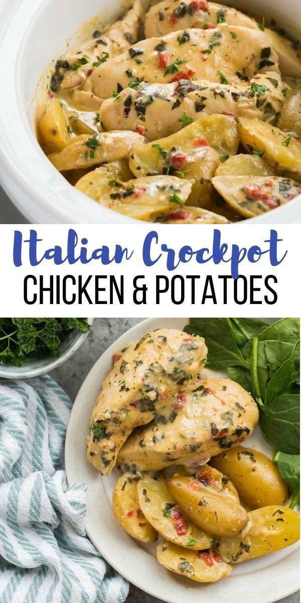 Italian Crockpot Chicken and Potatoes + VIDEO - The Recipe Rebel