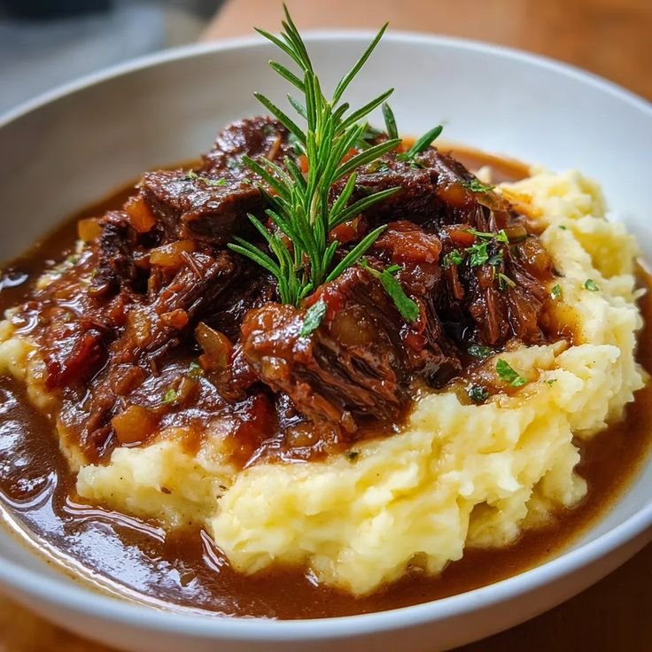 Bœuf Braisé en Sauce et Purée Maison | Recette | Repas hiver, Recette plat mijoté, Boeuf braisé
