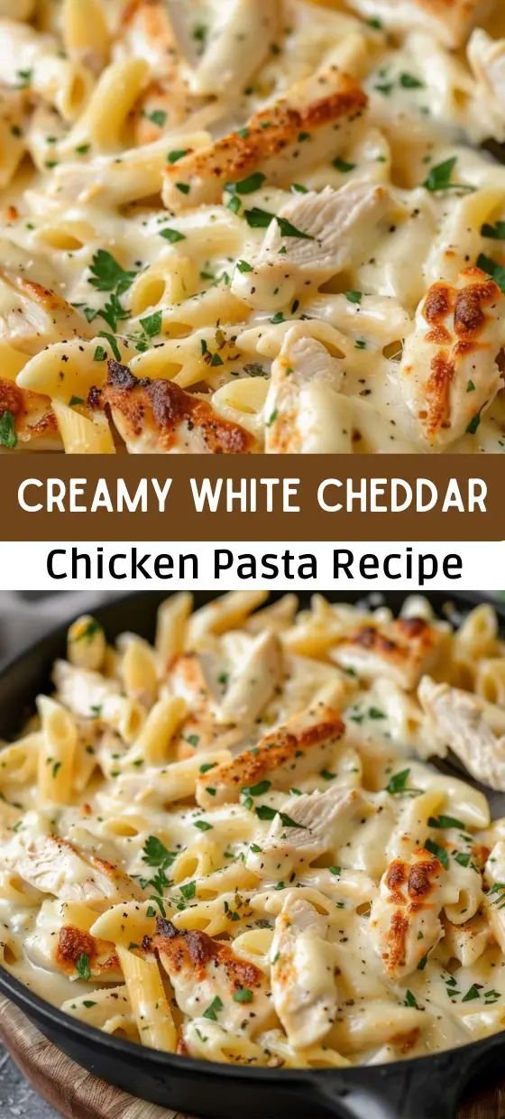 Creamy White Cheddar Chicken Pasta Recipe