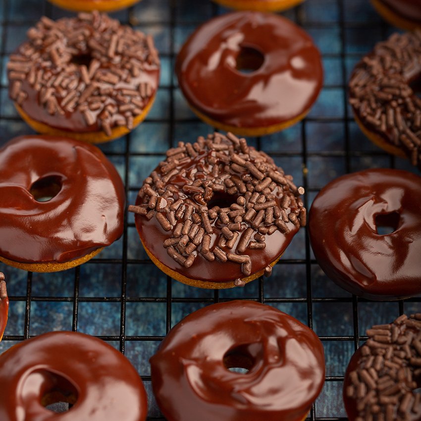 Mini Gebackene Kürbiskuchen-Donuts