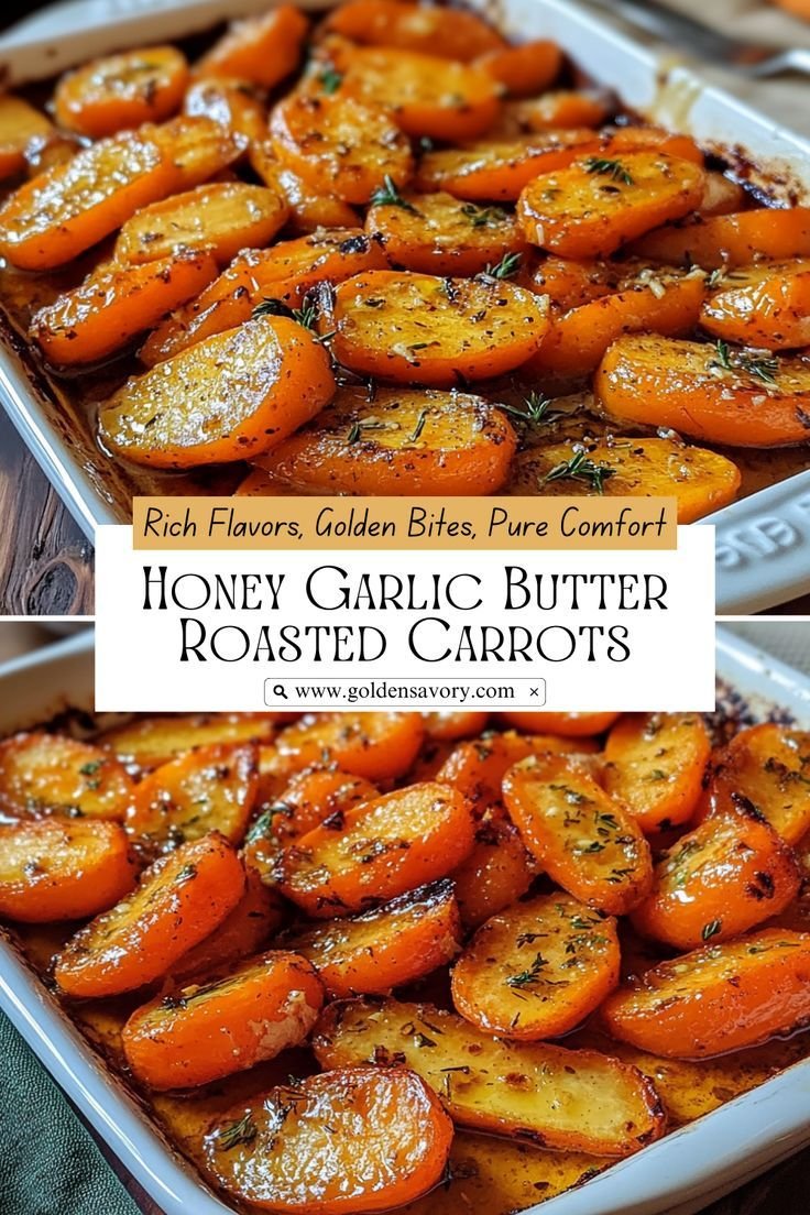 Honey Garlic Butter Roasted Carrots