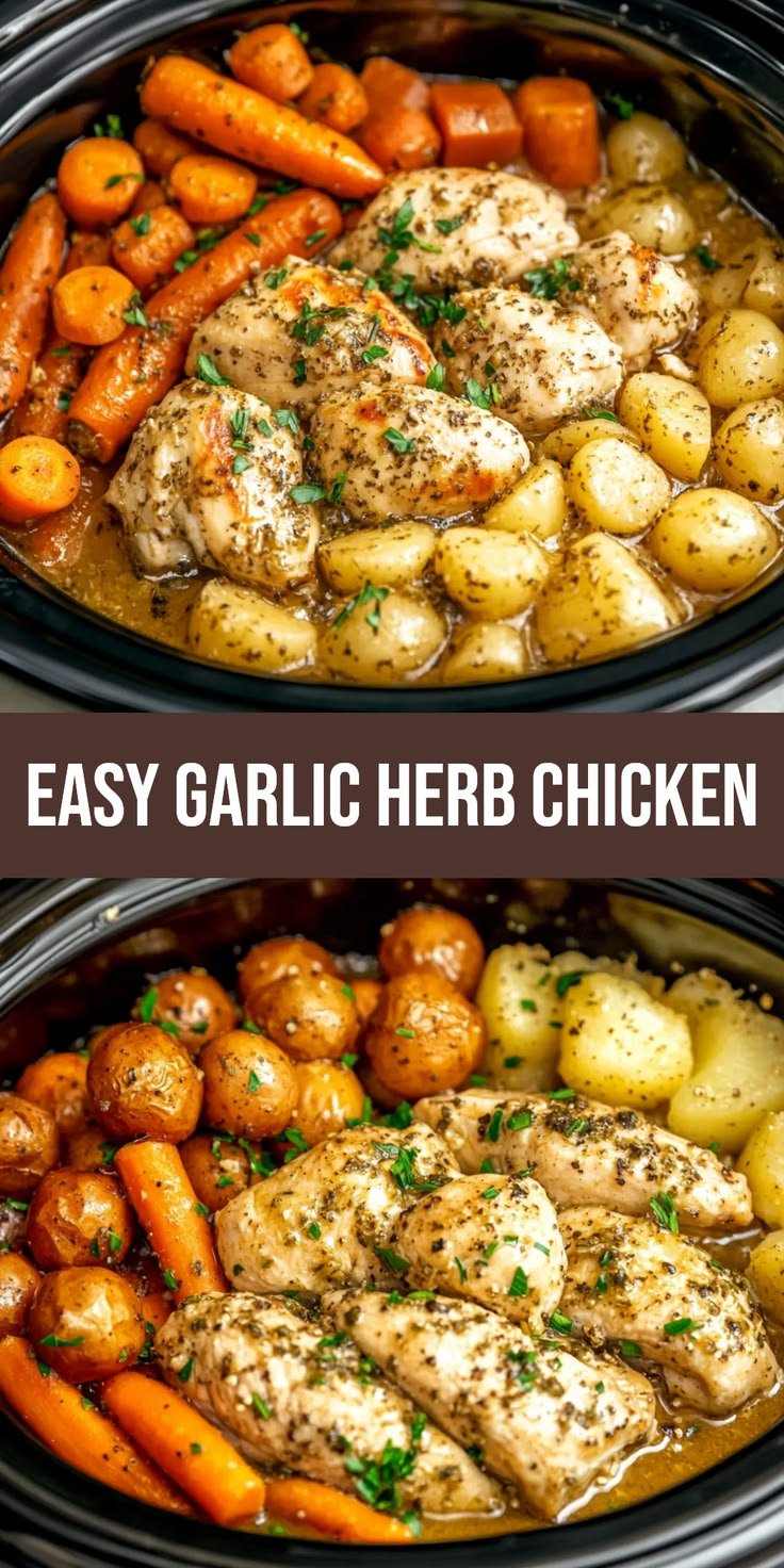 Could A Crockpot Dinner Get Any Easier Than Garlic Herb Chicken?