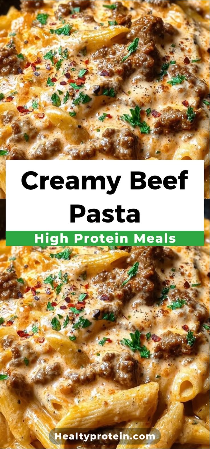 High Protein Creamy Beef Pasta