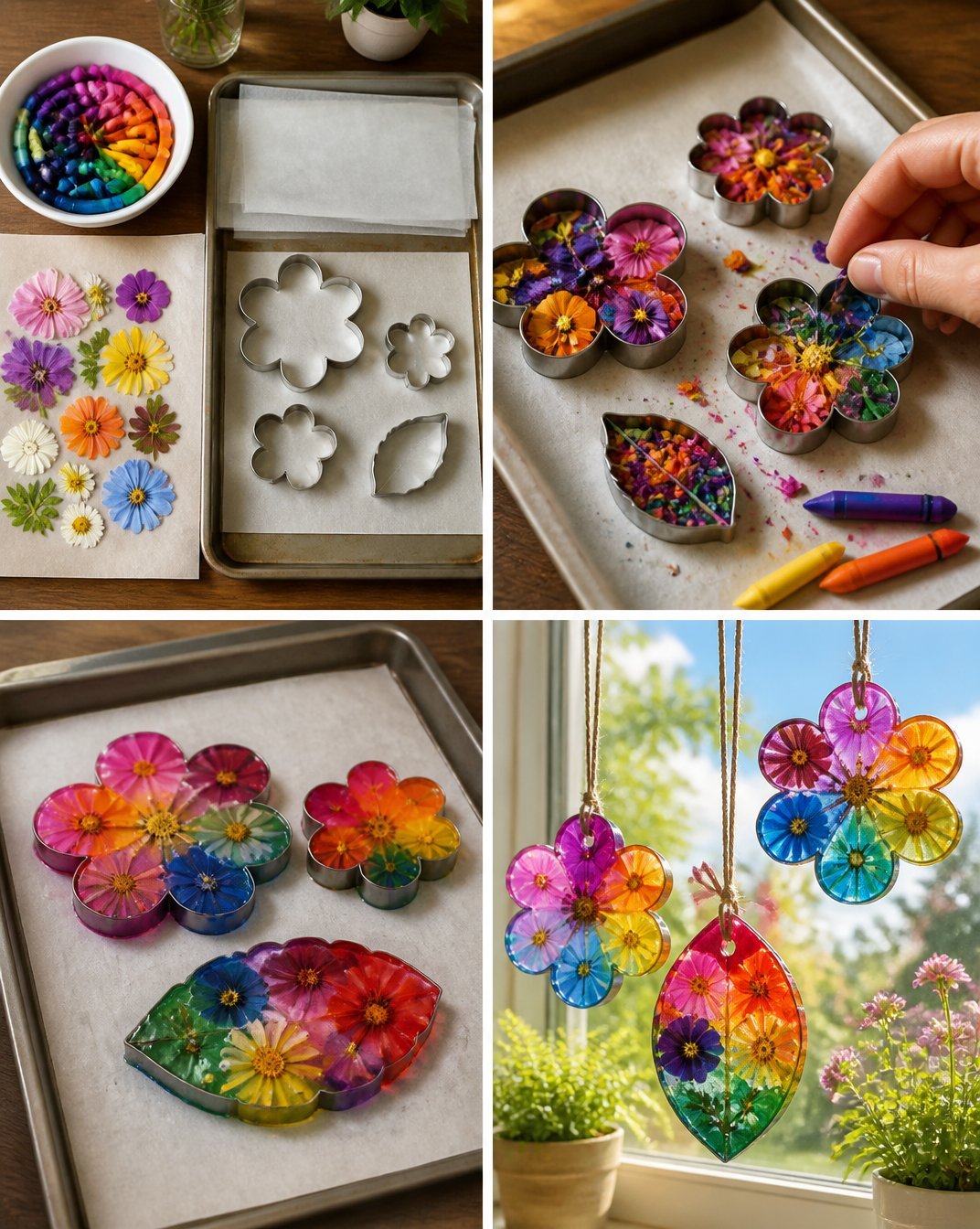 Melted Crayon Flower Suncatchers Delicate 21 Melted Crayon Flower Suncatchers