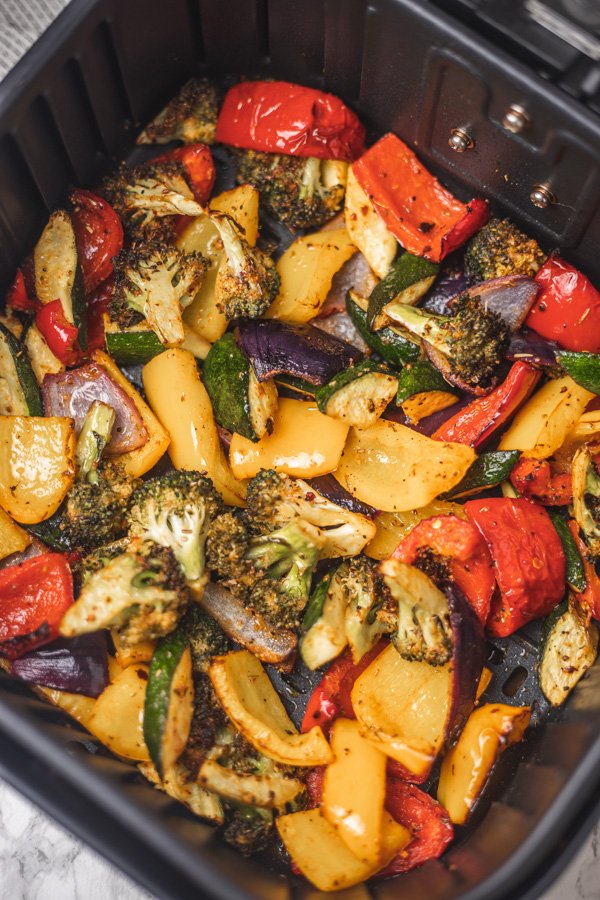 Air Fryer Marinated Roasted Vegetables