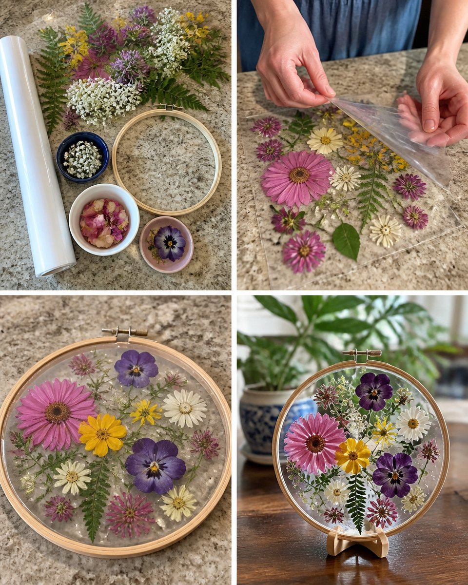 Pressed Flower Suncatcher