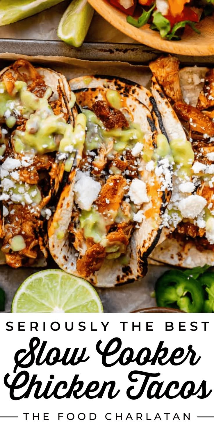 Best Chicken Tacos Recipe (Slow Cooker or Stovetop) The Food Charlatan