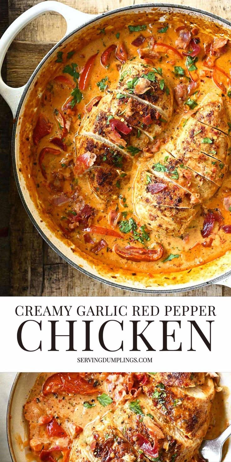 Creamy Garlic Red Pepper Chicken
