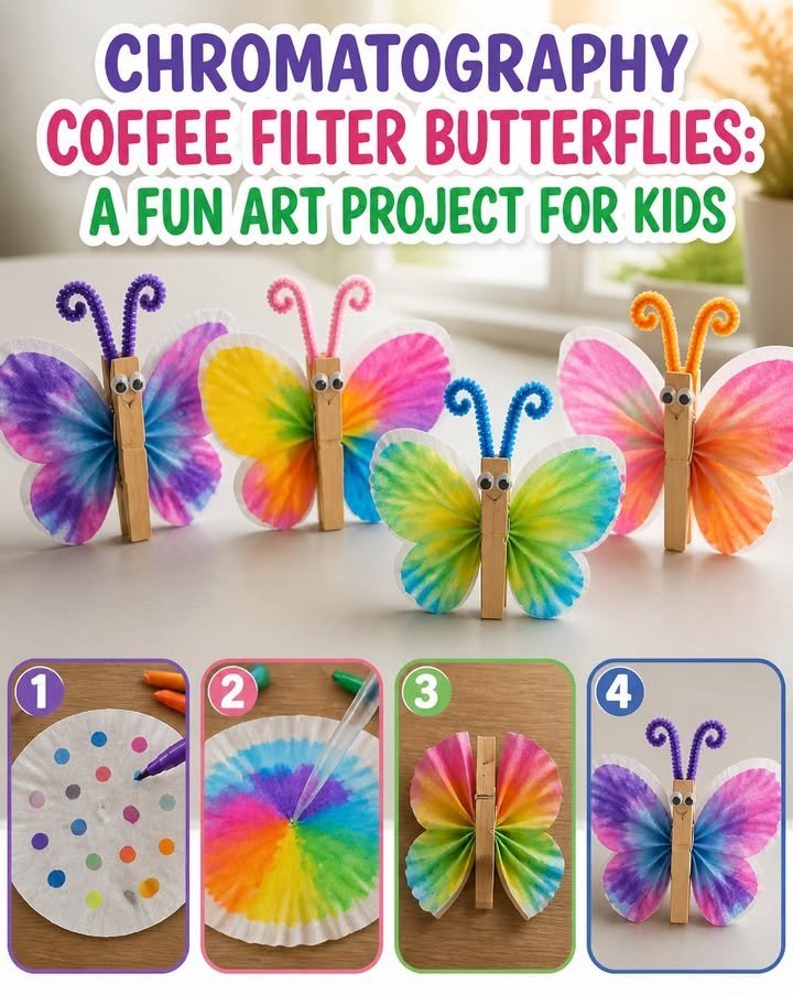 Chromatography Coffee Filter Butterflies Become Calm 4 Chromatography Coffee Filter Butterflies