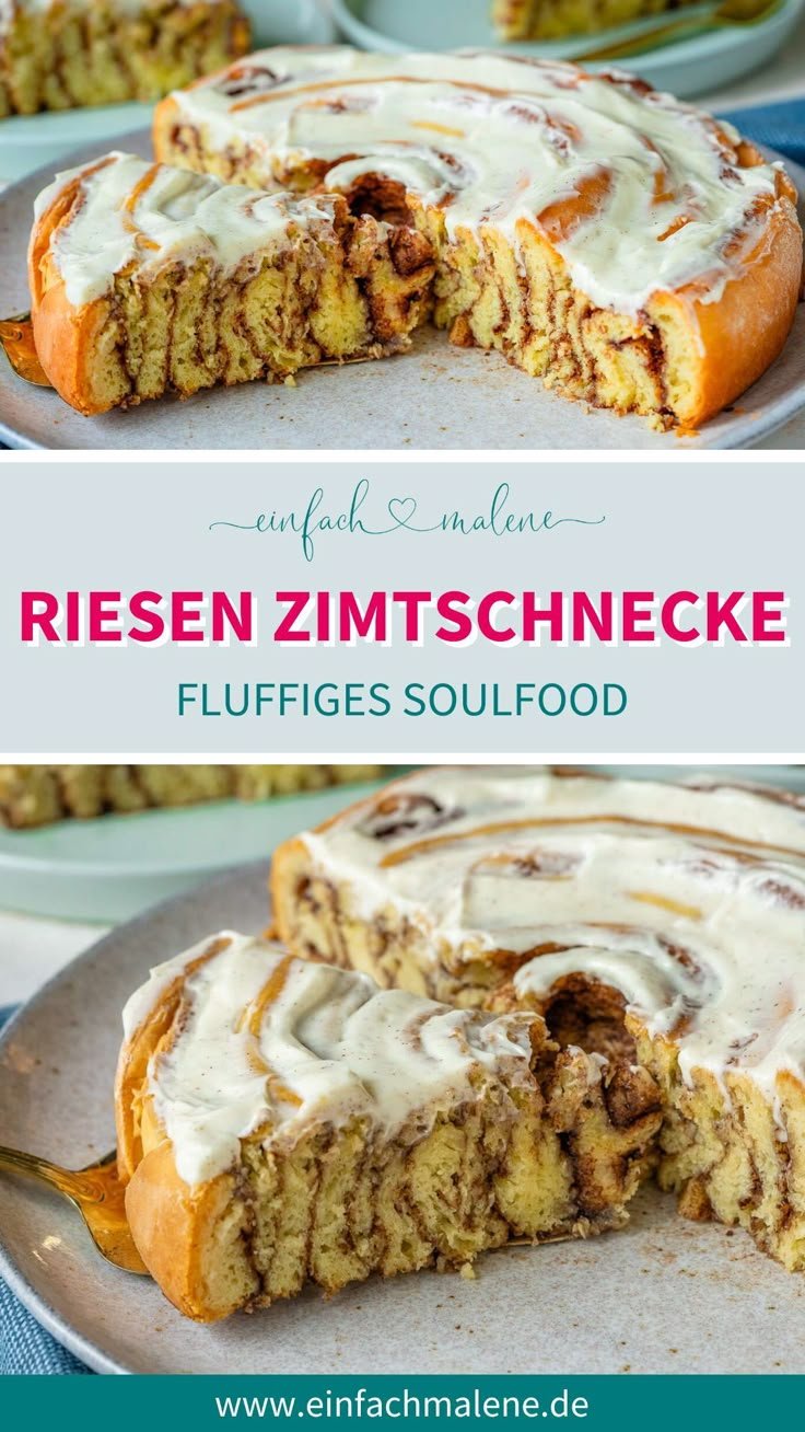 Riesen Zimtschnecke backen - Zimtschnecken Kuchen Rezept I Beste Herbst Kuchen 2024