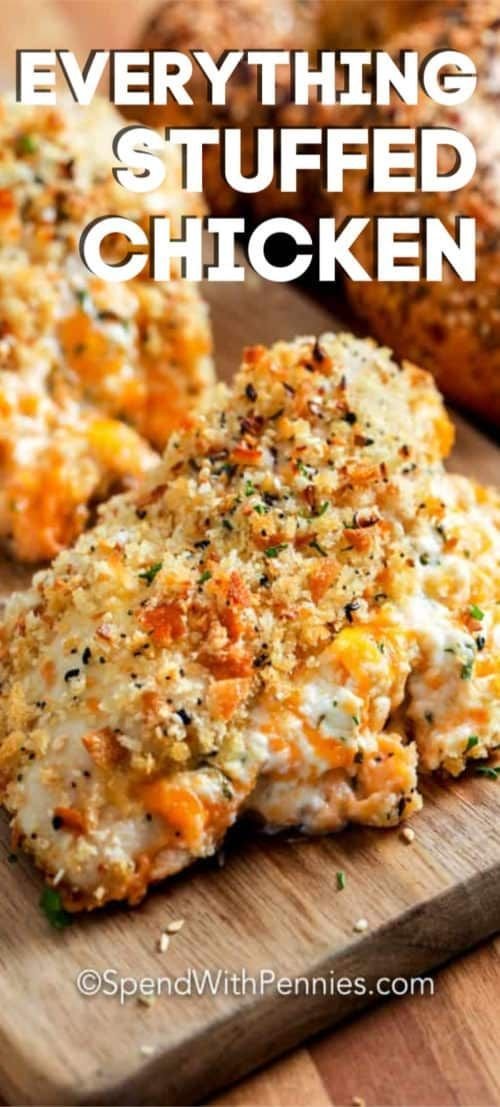 Everything Cream Cheese Chicken {Stuffed Chicken Breast} - Spend With Pennies