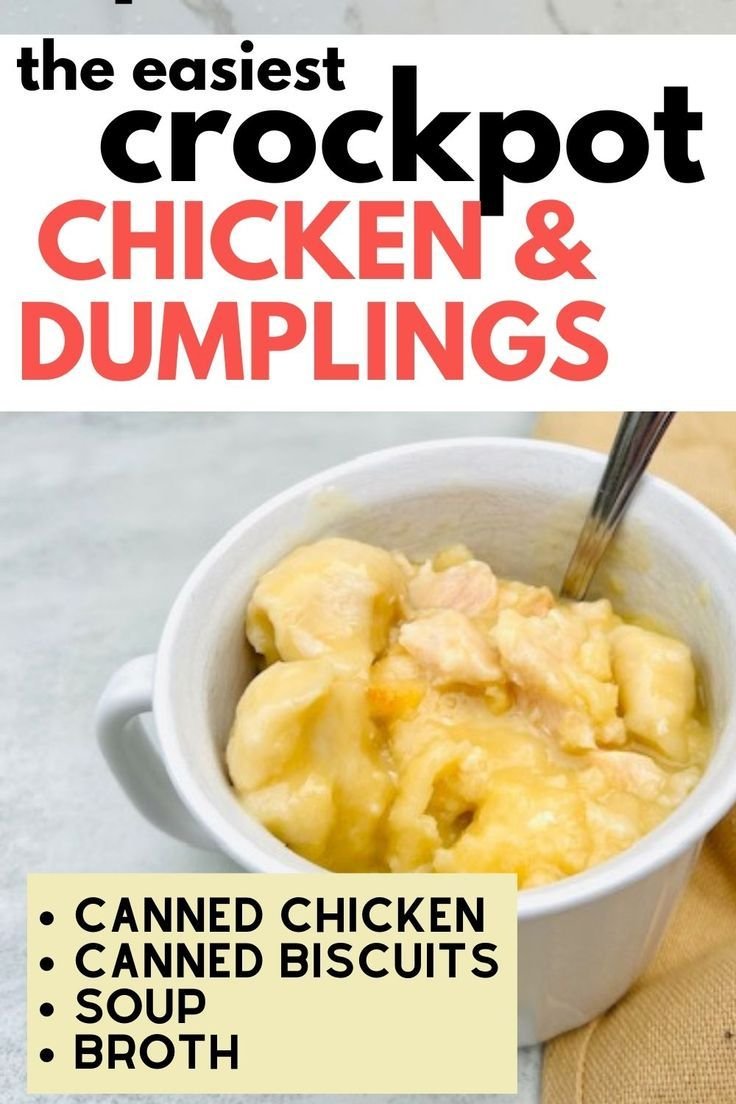 Crockpot Chicken and dumplings with canned biscuits