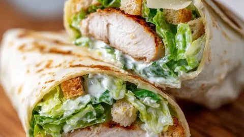 15-Minuten Crispy Chicken Caesar Wraps