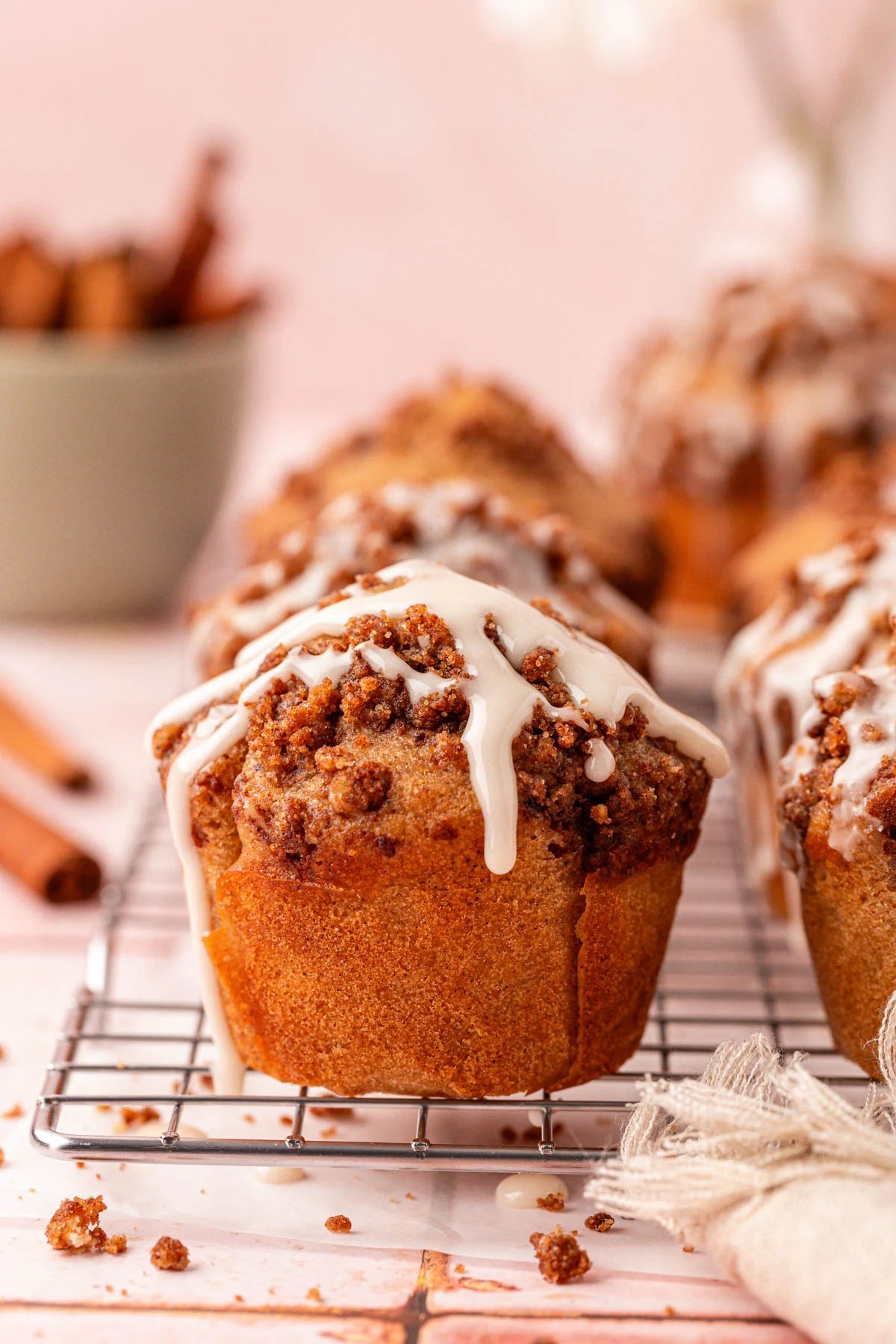Cinnamon Muffins with Crunch Topping