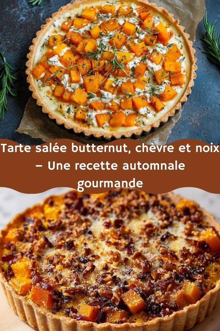 Tarte salée butternut, chèvre et noix – Une recette automnale gourmande