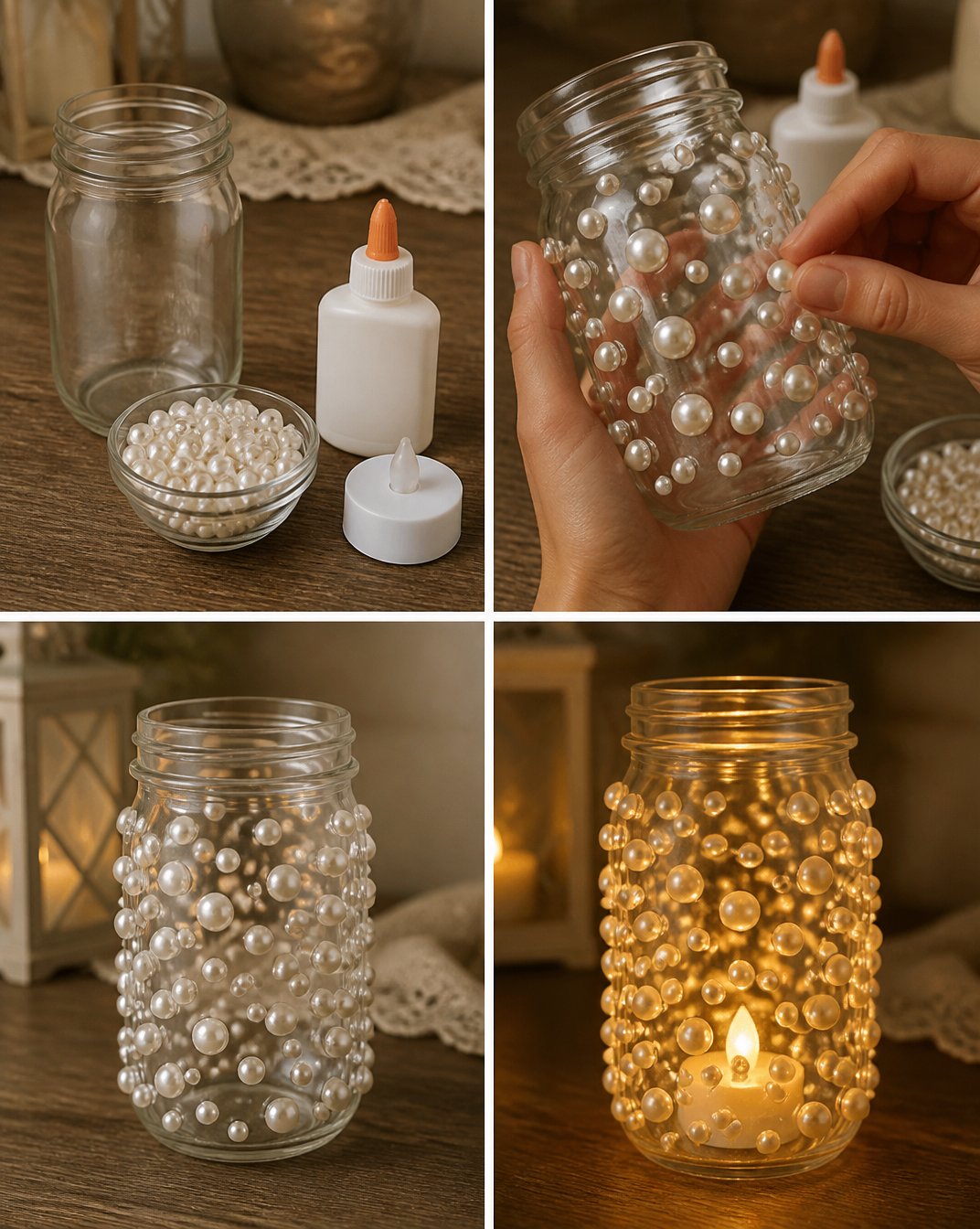 Pearl Mason Jar Lantern