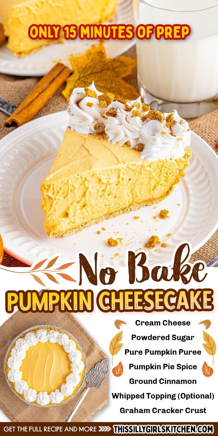 Creamy No-Bake Pumpkin Cheesecake