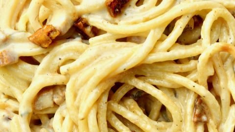 Einfache vegane Carbonara