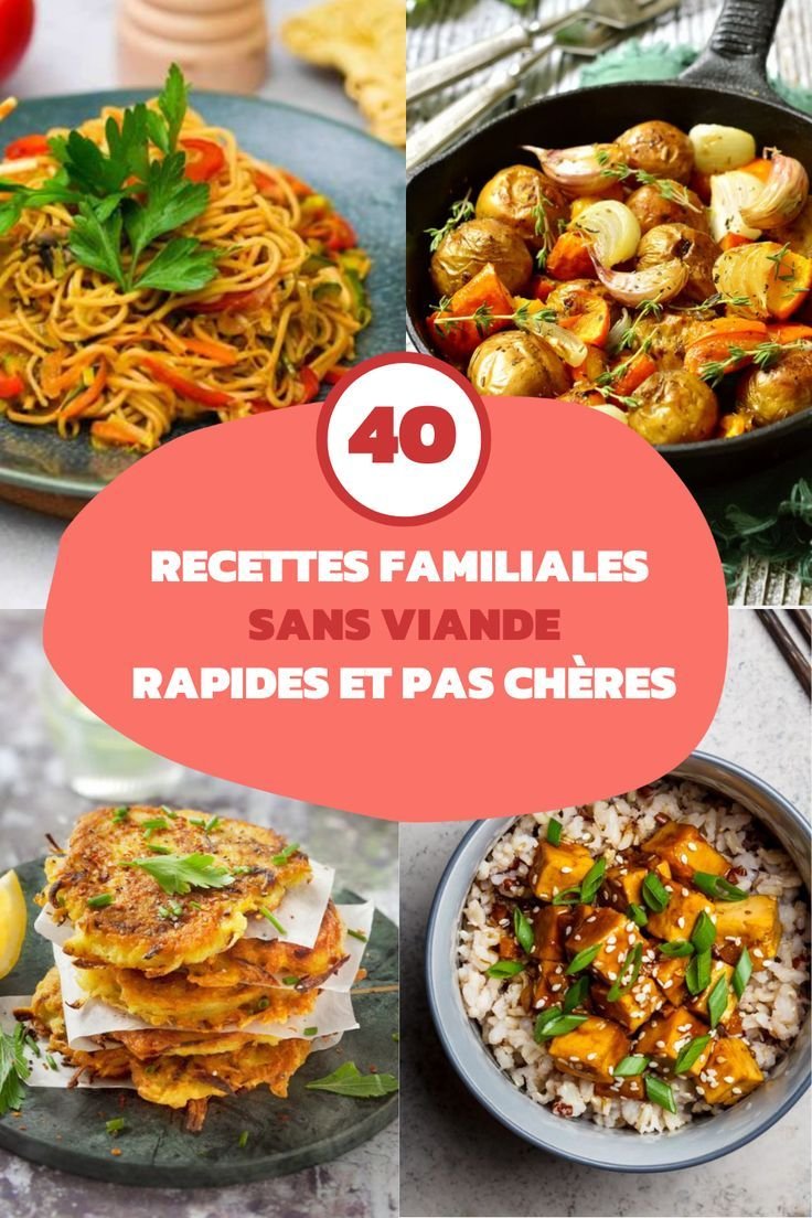 40 recettes familiales sans viande rapides et pas chères