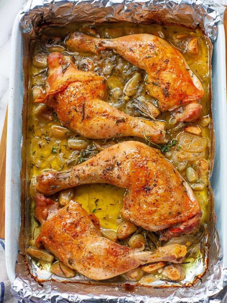 Easy, Oven-Roasted French Garlic Chicken