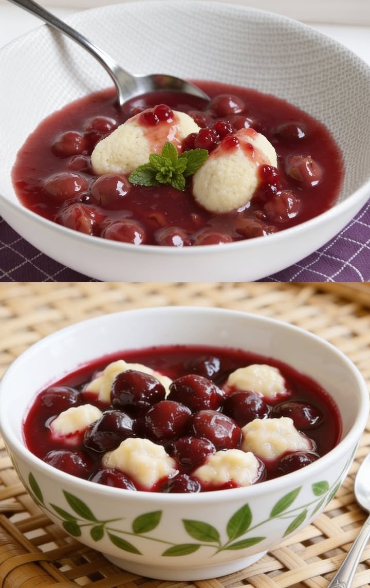 Kirschsuppe mit Küchlein
