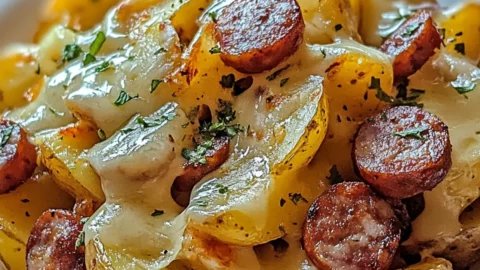 Irresistibly Cheesy Ranch Potatoes and Smoked Sausage Delight