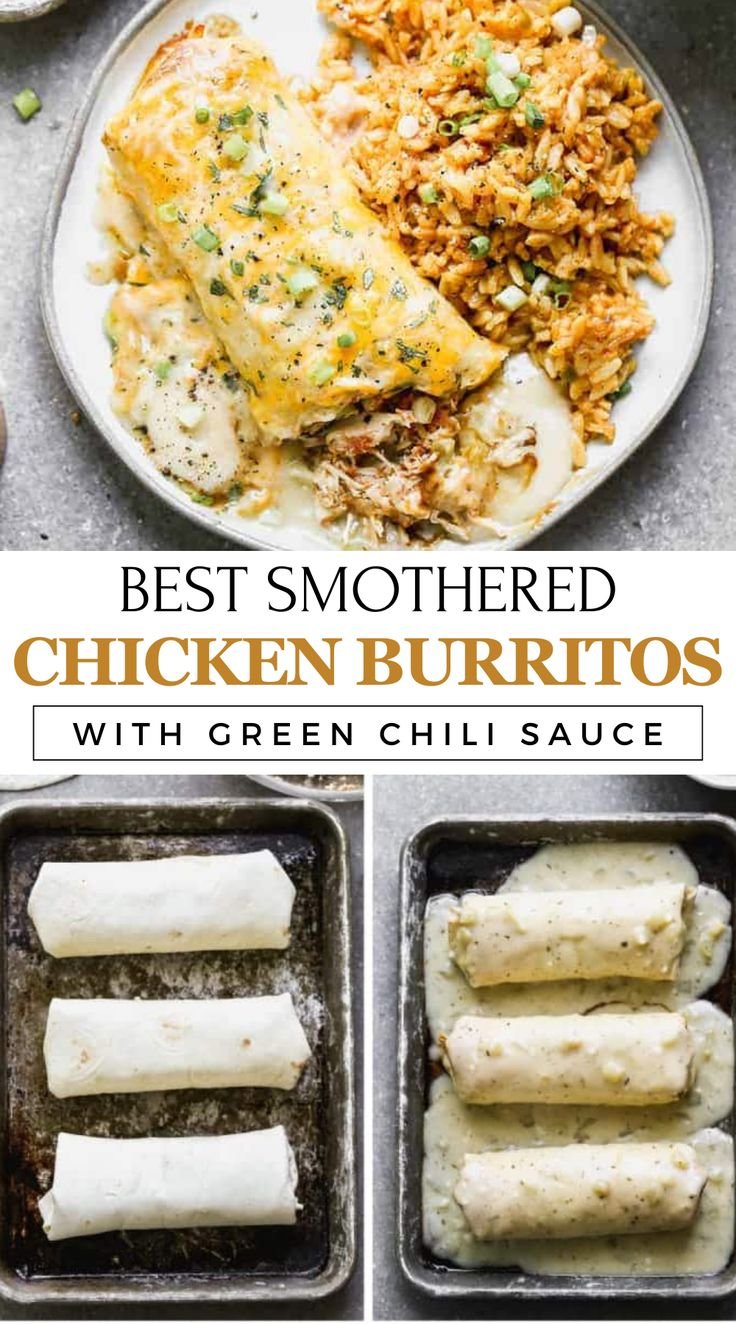 Easy Smothered Chicken Burritos