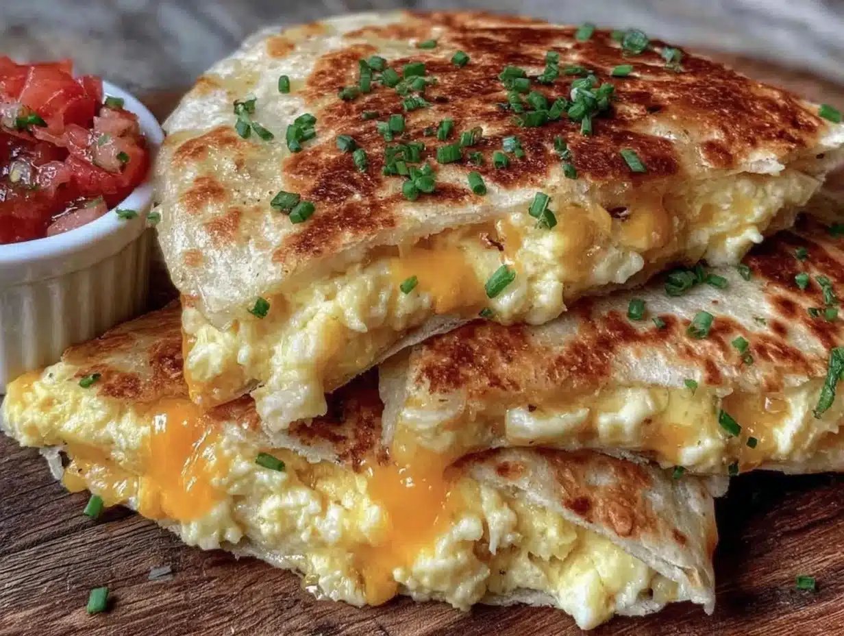 Crispy Egg and Cheese Breakfast Quesadillas