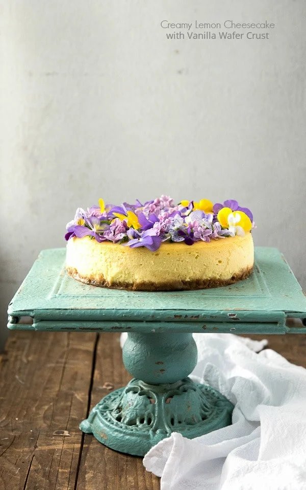 Creamy Lemon Cheesecake with Vanilla Wafer Crust 2 Creamy Lemon Cheesecake with Vanilla Wafer Crust