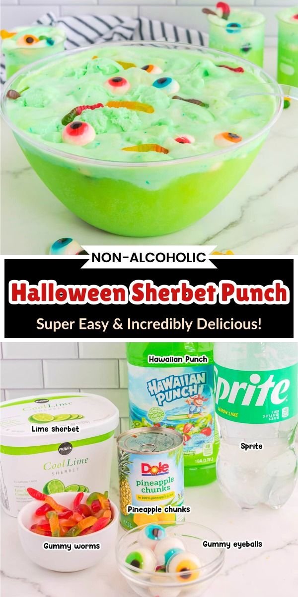 Non-Alcoholic Halloween Sherbet Punch