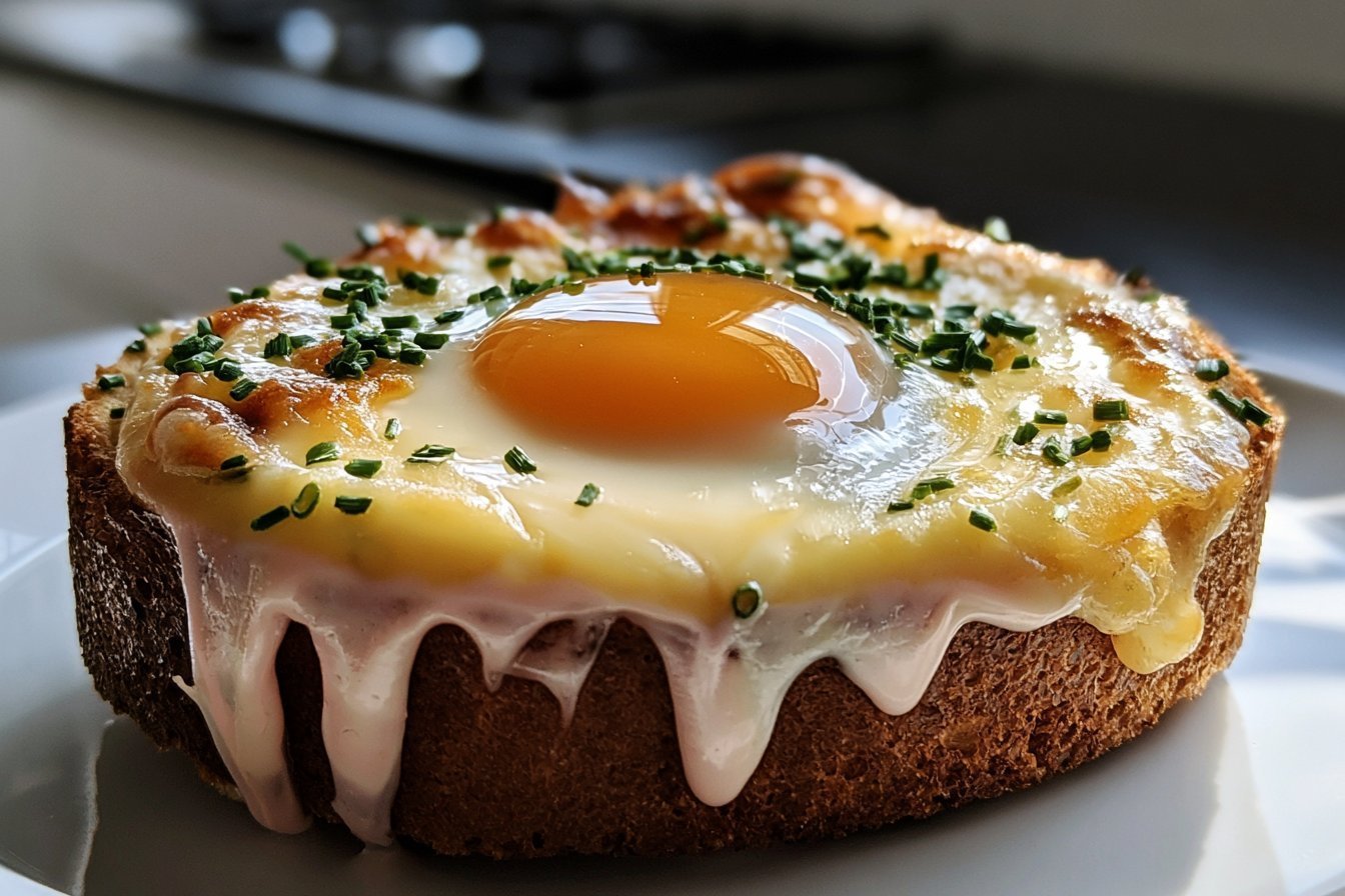 Golden Croque Madame on Toast