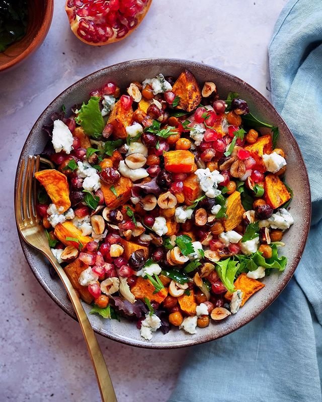 Salade d'automne à la patate douce et figues - Clemfoodie