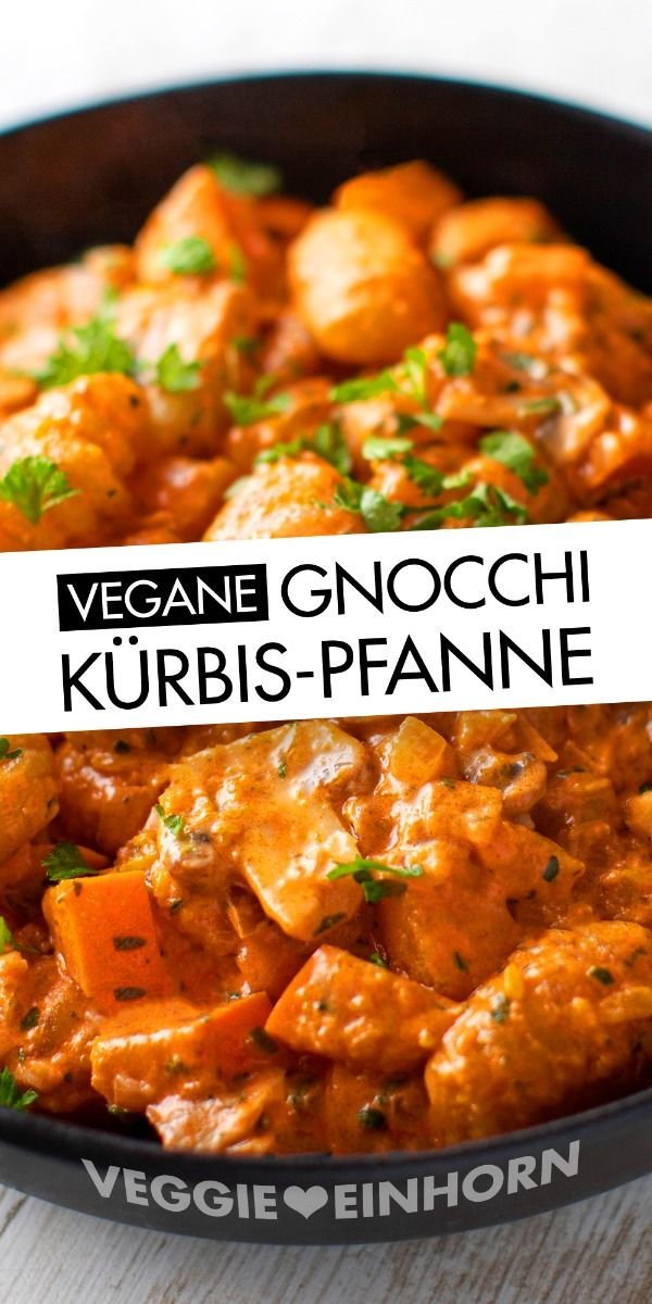 Kürbis Rezept vegan | Leckere vegane Gnocchipfanne mit Kürbis und Pilzen | Gnocchi Pfanne vegan