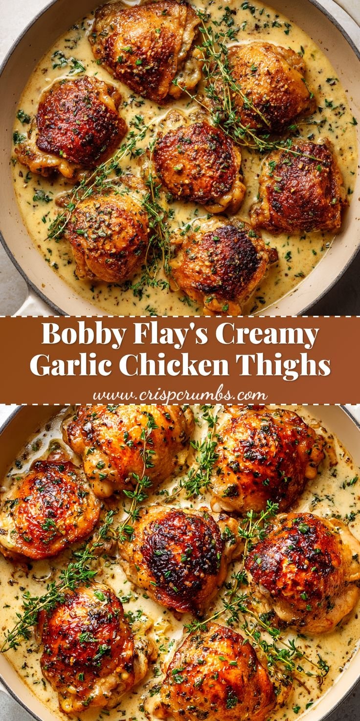 Bobby Flay's Chicken Thighs with Creamy Garlic Sauce