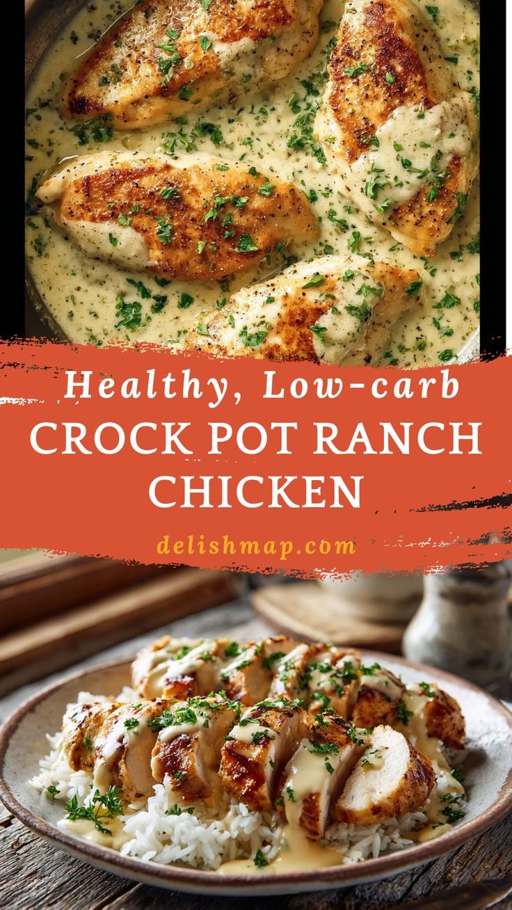 Healthy Crock Pot Ranch Chicken (Low Carb & Creamy!)