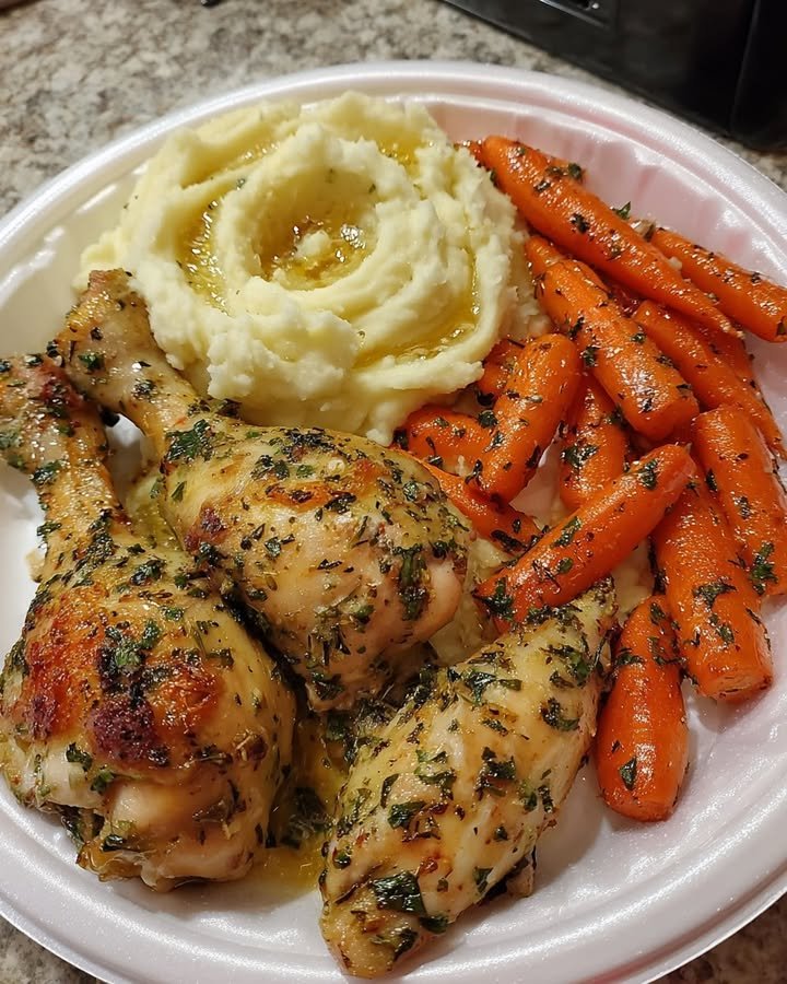 Garlic Herb Chicken & Mashed Potatoes Plate