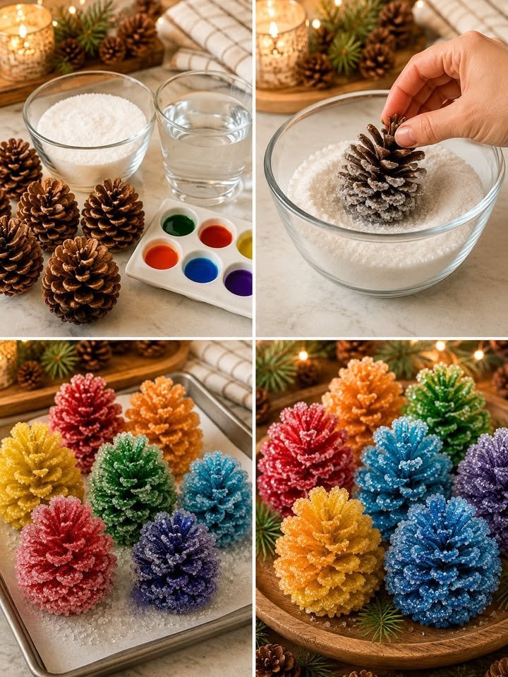 Crystal Pinecones That Look Like Frozen Rainbows 4 Crystal Pinecones That Look Like Frozen Rainbows