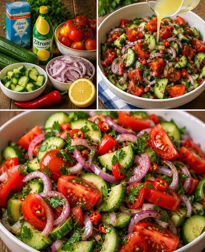 Türkischer Tomatensalat mit Gurken