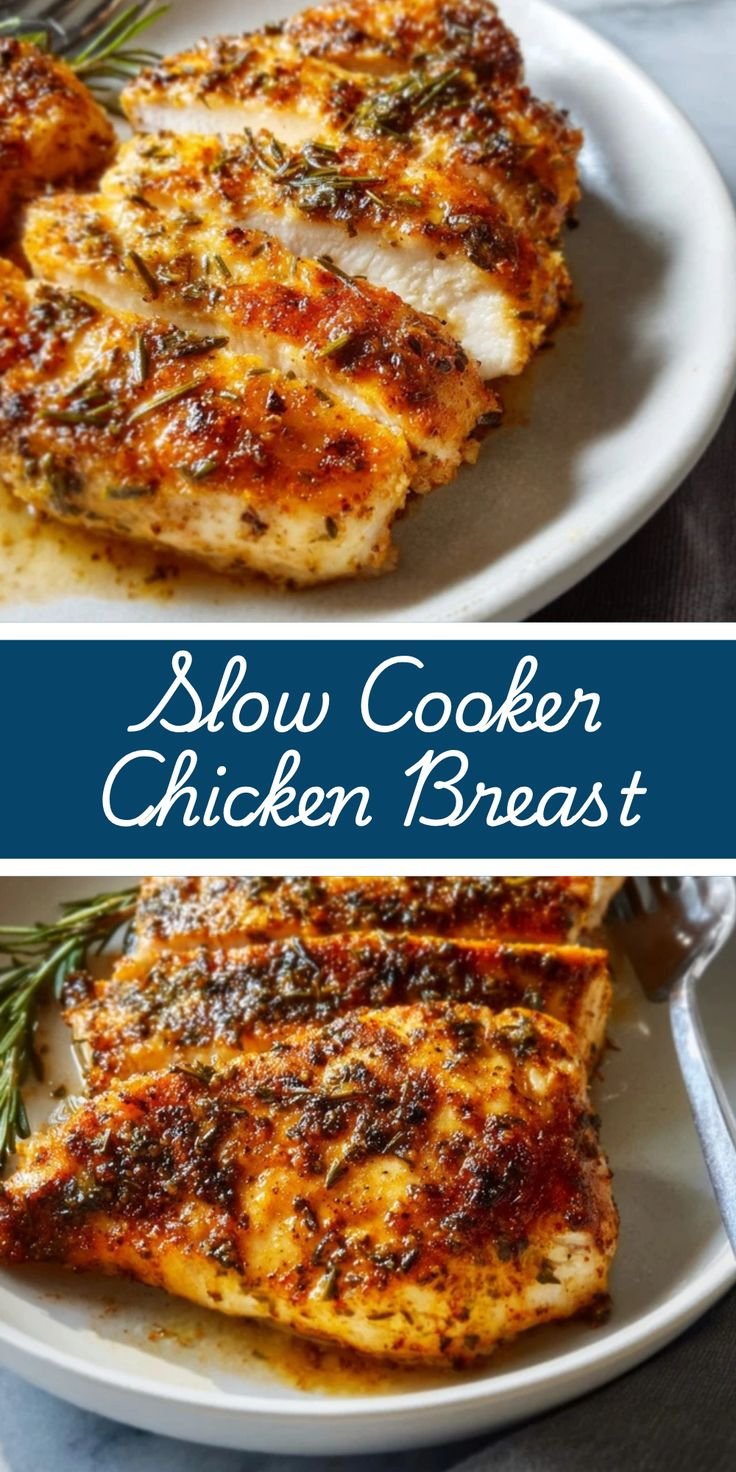 Perfectly Tender Herb-Crusted Slow Cooker Chicken Breast with Honey Glaze