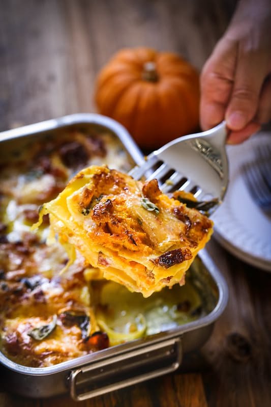 Lasagnes au fromage et à la courge butternut - Recette facile bon marché - Un déjeuner de soleil