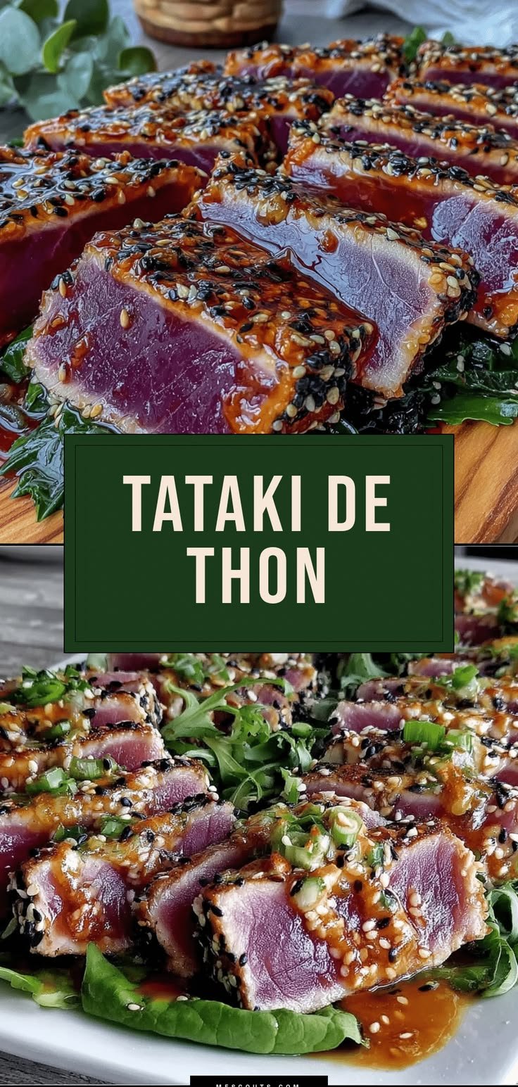 Tataki de thon rouge au sésame recette japonaise facile et rapide à réussir