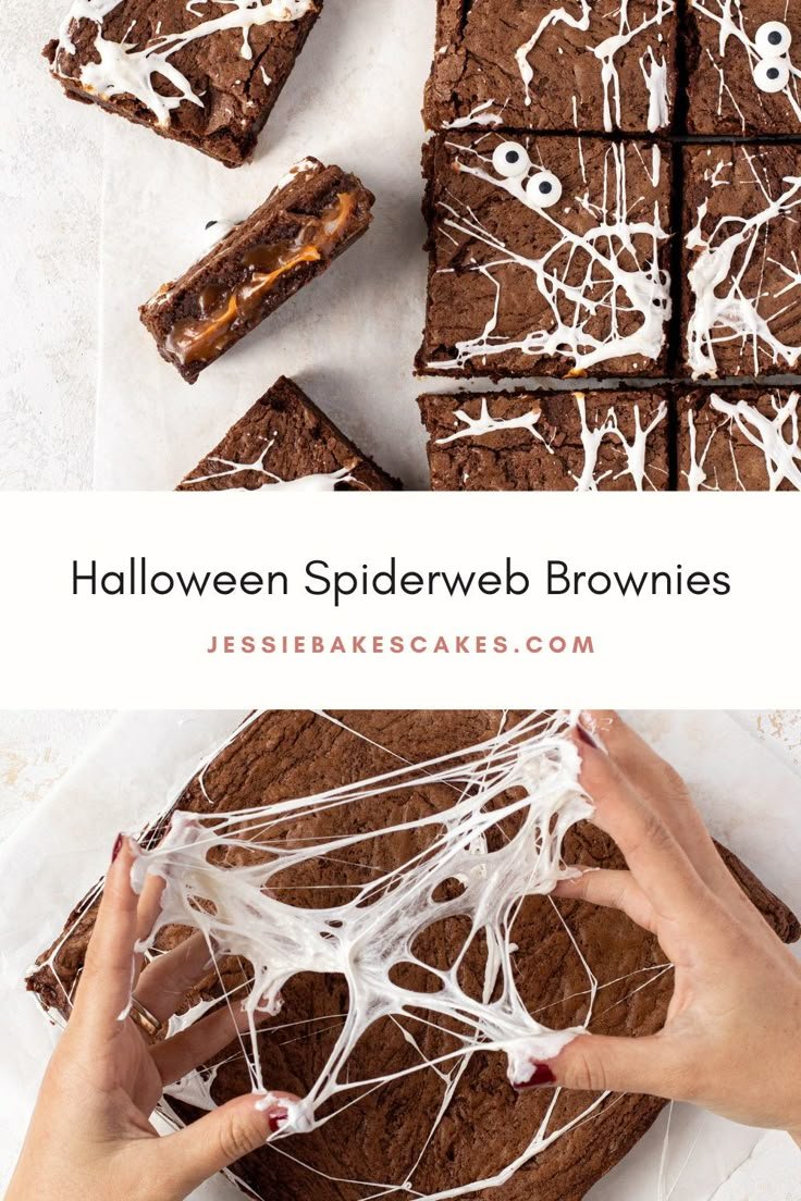 Halloween Spiderweb Brownies