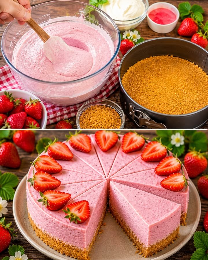 Erdbeer Philadelphia Torte ohne Backen