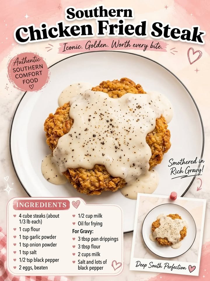 Southern Chicken Fried Steak with White Gravy