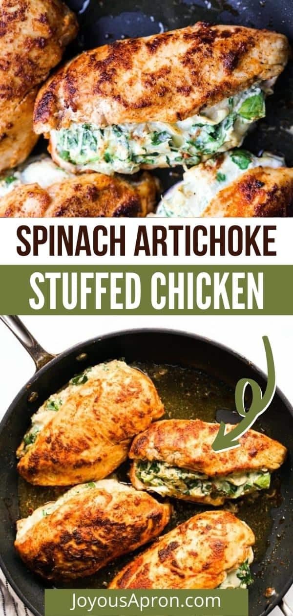 Spinach Artichoke Stuffed Chicken Recipe | Oven baked chicken breasts, Chicken breast recipes baked, Spinach and artichoke