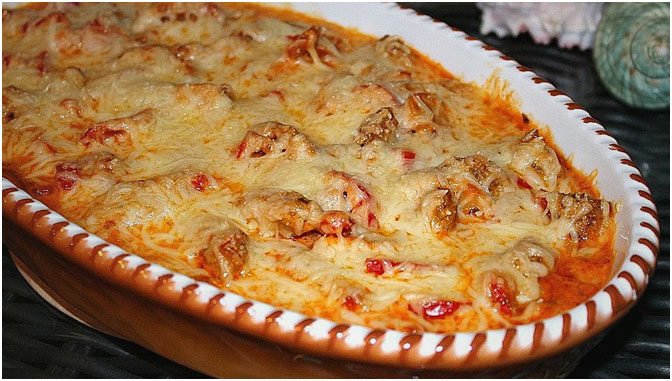 Gyros Auflauf mit Paprika und Pilzen