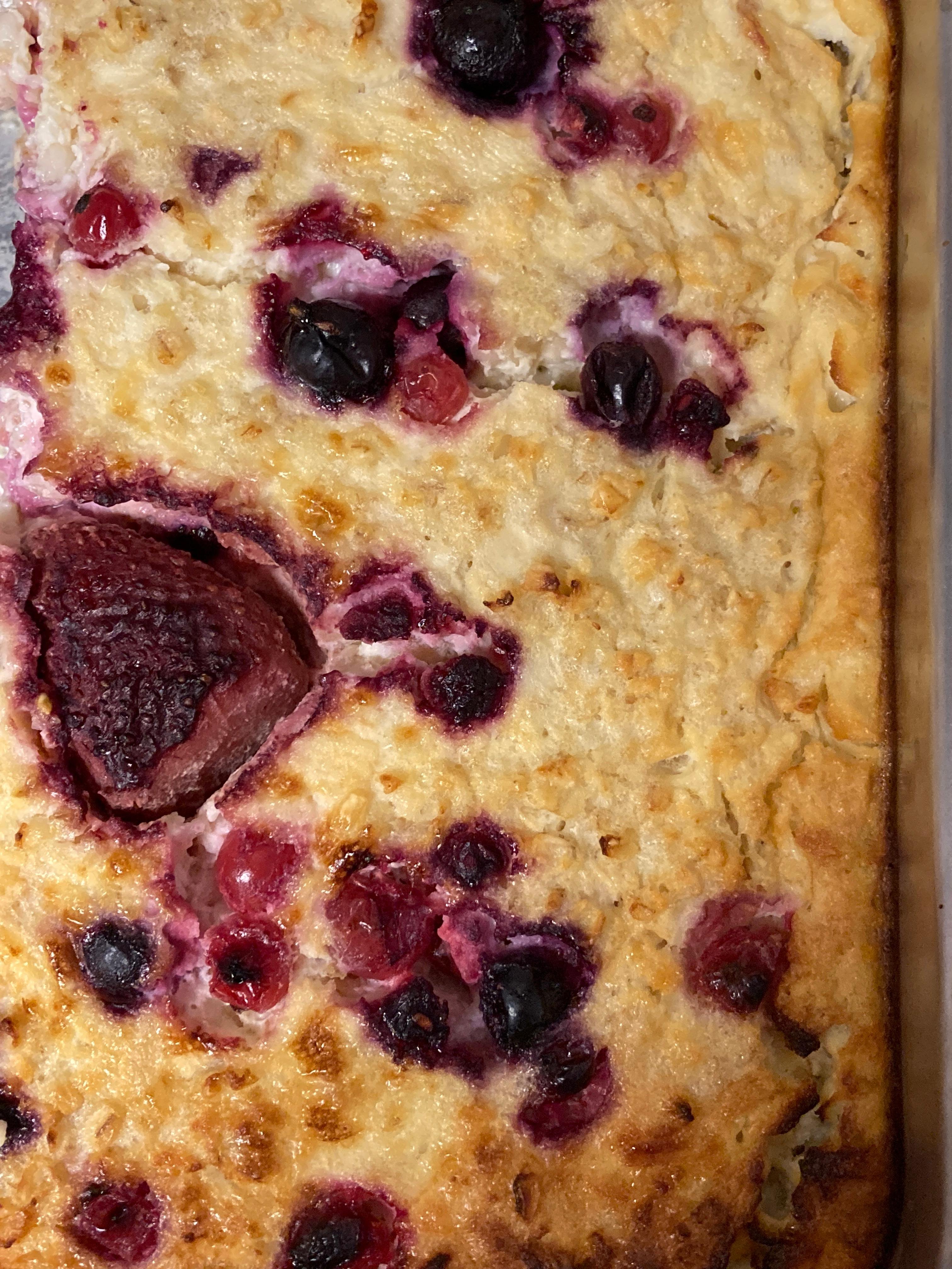 Einfacher Quarkauflauf mit Obst