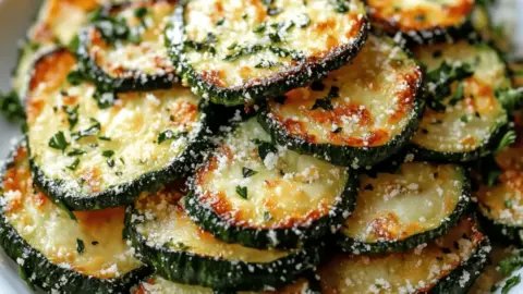 Irresistibly Crunchy Garlic Parmesan Roasted Zucchini