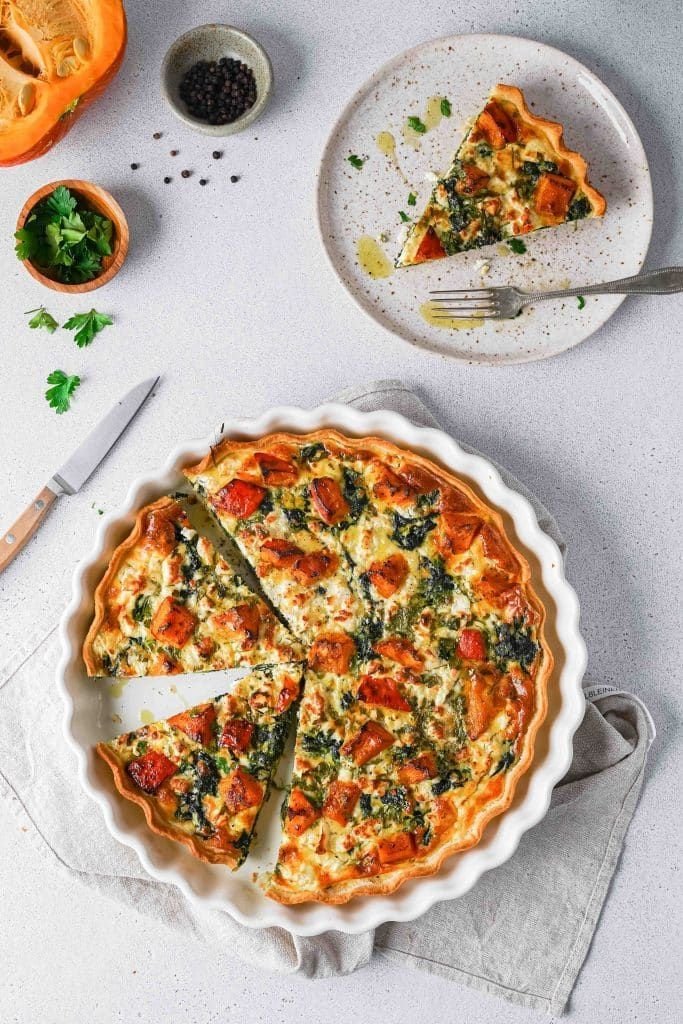 Quiche mit Kürbis, Feta und Spinat - La Cuisine de Géraldine